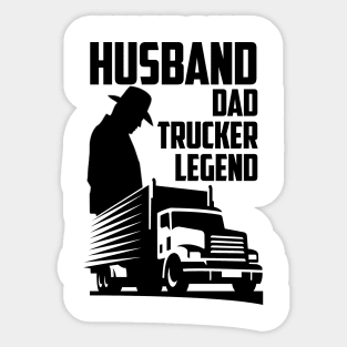 Husband Dad Trucker Legend Sticker
